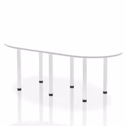 Dynamic Impulse W2400 x D1000 x H740mm Boardroom Table Post Leg White