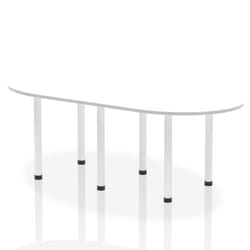 Dynamic Impulse W2400 x D1000 x H740mm Boardroom Table Post Leg White