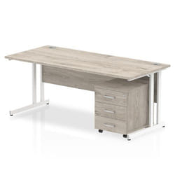 Dynamic Impulse Cantilever Straight Office Desk W1800 x D800 x H730mm