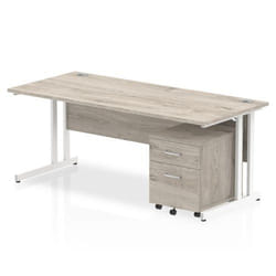 Dynamic Impulse Cantilever Straight Office Desk W1800 x D800 x H730mm
