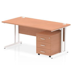 Dynamic Impulse Cantilever Straight Office Desk W1600 x D800 x H730mm