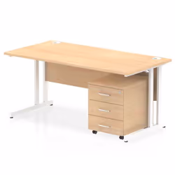 Dynamic Impulse Cantilever Straight Office Desk W1600 x D800 x H730mm
