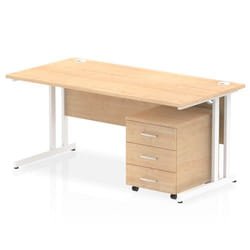 Dynamic Impulse Cantilever Straight Office Desk W1600 x D800 x H730mm