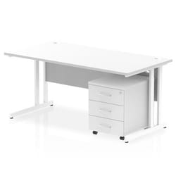 Dynamic Impulse Cantilever Straight Office Desk W1600 x D800 x H730mm