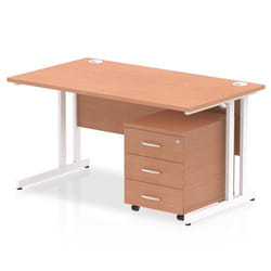 Dynamic Impulse Cantilever Straight Office Desk W1400 x D800 x H730mm