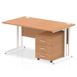 Dynamic Impulse Cantilever Straight Office Desk W1400 x D800 x H730mm