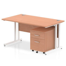 Dynamic Impulse Cantilever Straight Office Desk W1400 x D800 x H730mm