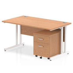 Dynamic Impulse Cantilever Straight Office Desk W1400 x D800 x H730mm