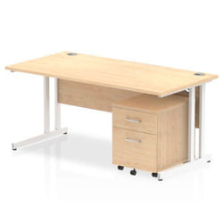 Dynamic Impulse Cantilever Straight Office Desk W1600 x D800 x H730mm
