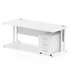 Dynamic Impulse Cantilever Straight Office Desk W1800 x D800 x H730mm