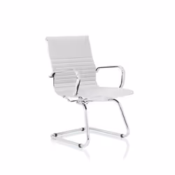 Dynamic Nola White Soft Bonded Leather Cantilever Visitor Conference C