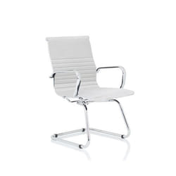 Dynamic Nola White Soft Bonded Leather Cantilever Visitor Conference C
