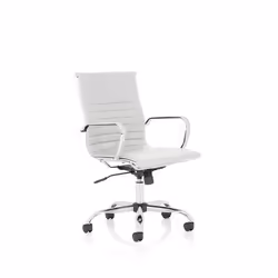 Dynamic Nola Medium Back White Soft Bonded Leather Executive Office Ch