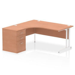 Dynamic Impulse W1600 x D1200 x H730mm Left Hand Crescent Desk Cantile
