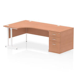 Dynamic Impulse W1600 x D1200 x H730mm Left Hand Crescent Desk Cantile
