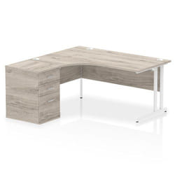 Dynamic Impulse W1600 x D1200 x H730mm Left Hand Crescent Desk Cantile