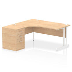 Dynamic Impulse W1600 x D1200 x H730mm Left Hand Crescent Desk Cantile