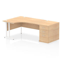 Dynamic Impulse W1600 x D1200 x H730mm Left Hand Crescent Desk Cantile