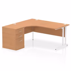 Dynamic Impulse W1600 x D1200 x H730mm Left Hand Crescent Desk Cantile