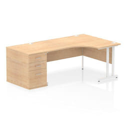 Dynamic Impulse W1600 x D1200 x H730mm Right Hand Crescent Desk Cantil
