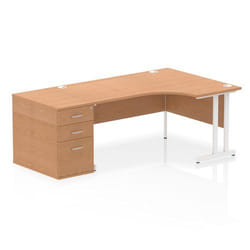 Dynamic Impulse W1600 x D1200 x H730mm Right Hand Crescent Desk Cantil