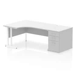 Dynamic Impulse W1600 x D1200 x H730mm Left Hand Crescent Desk Cantile