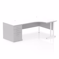 Dynamic Impulse W1600 x D1200 x H730mm Right Hand Crescent Desk Cantil
