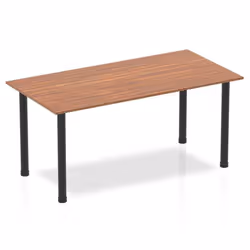 Dynamic Impulse 1600mm Straight Table Walnut Top Black Post Leg BF0037