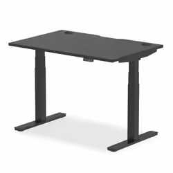 Dynamic Air Black Series, Straight, Rectangular shape, Melamine Faced Chipboard (MFC), Home office, Office, Black, T-legs