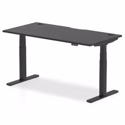 Dynamic Air Black Series, Straight, Rectangular shape, Melamine Faced Chipboard (MFC), Home office, Office, Black, T-legs