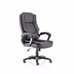 Dynamic Dakota High Back Black Leather Look Executive Office Chair Wit