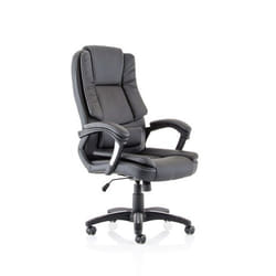 Dynamic Dakota High Back Black Leather Look Executive Office Chair Wit