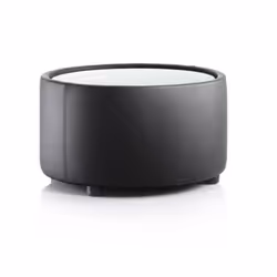 Dynamic Neo Round Table Black Leather Finish With Glass Top - BR000314