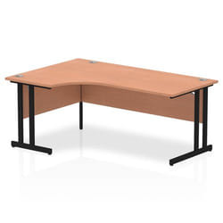 Dynamic Impulse W1800 x D1200/800 x H730mm Left Hand Crescent Desk Wit