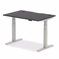 Dynamic Air Black Series, Straight, Rectangular shape, Melamine Faced Chipboard (MFC), Home office, Office, Silver, T-legs