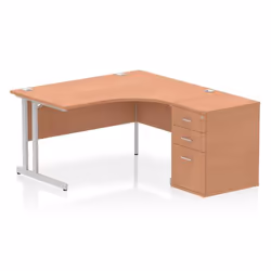 Dynamic Impulse Cantilever Right Crescent Office Desk W1400 x D1200 x