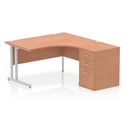 Dynamic Impulse Cantilever Right Crescent Office Desk W1400 x D1200 x