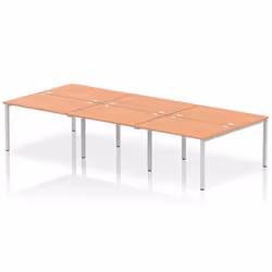 Dynamic Impulse Back-to-Back 6 Person Bench Desk W1200 x D1600 x H730m