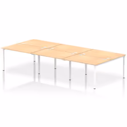 Dynamic Impulse Back-to-Back 6 Person Bench Desk W1200 x D1600 x H730m