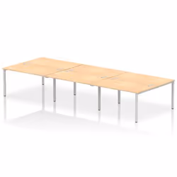 Dynamic Impulse Back-to-Back 6 Person Bench Desk W1400 x D1600 x H730m