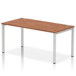 Dynamic Impulse Single Row Bench Desk W1600 x D800 x H730mm Walnut Fin