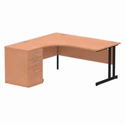 Dynamic Impulse W1600 x D1200 x H730mm Left Hand Crescent Desk Cantile