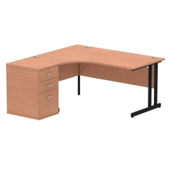 Dynamic Impulse W1600 x D1200 x H730mm Left Hand Crescent Desk Cantile