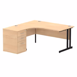 Dynamic Impulse W1600 x D1200 x H730mm Left Hand Crescent Desk Cantile
