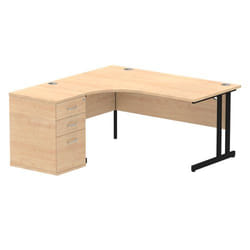 Dynamic Impulse W1600 x D1200 x H730mm Left Hand Crescent Desk Cantile