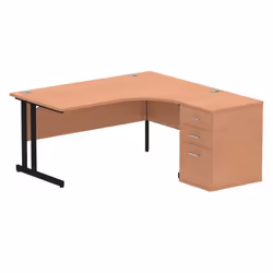 Dynamic Impulse W1600 x D1200 x H730mm Right Hand Crescent Desk Cantil