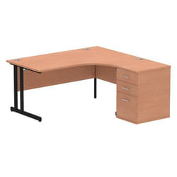 Dynamic Impulse W1600 x D1200 x H730mm Right Hand Crescent Desk Cantil