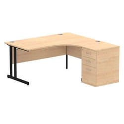 Dynamic Impulse W1600 x D1200 x H730mm Right Hand Crescent Desk Cantil