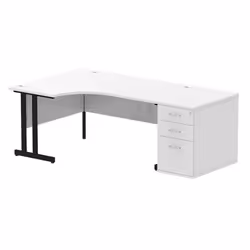 Dynamic Impulse W1600 x D1200 x H730mm Left Hand Crescent Desk Cantile