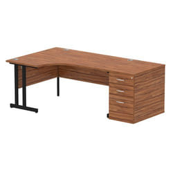 Dynamic Impulse W1600 x D1200 x H730mm Left Hand Crescent Desk Cantile